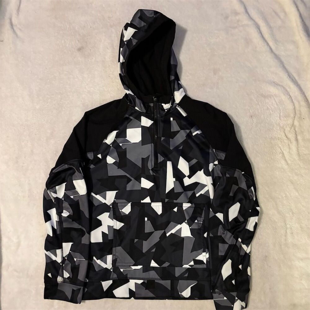 Athletic Works Boys' Tech Fleece Hoodie Black Camo Size 14-16